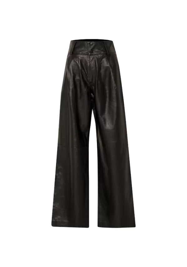 Calça Aurora Couro Preto ammis moda
