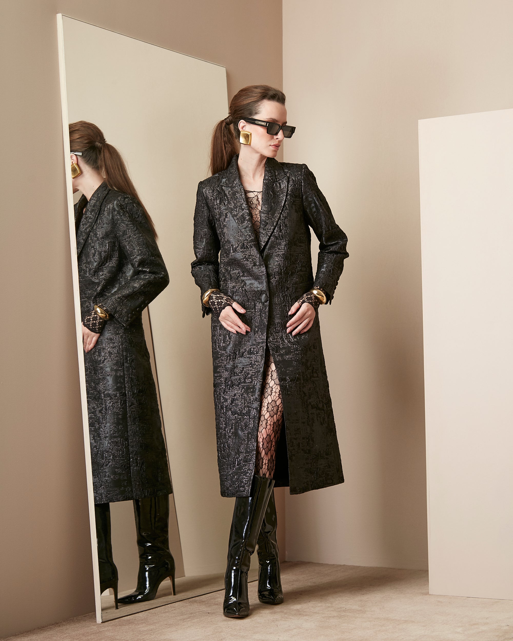 Casaco Marry Jacquard Onix ammis moda