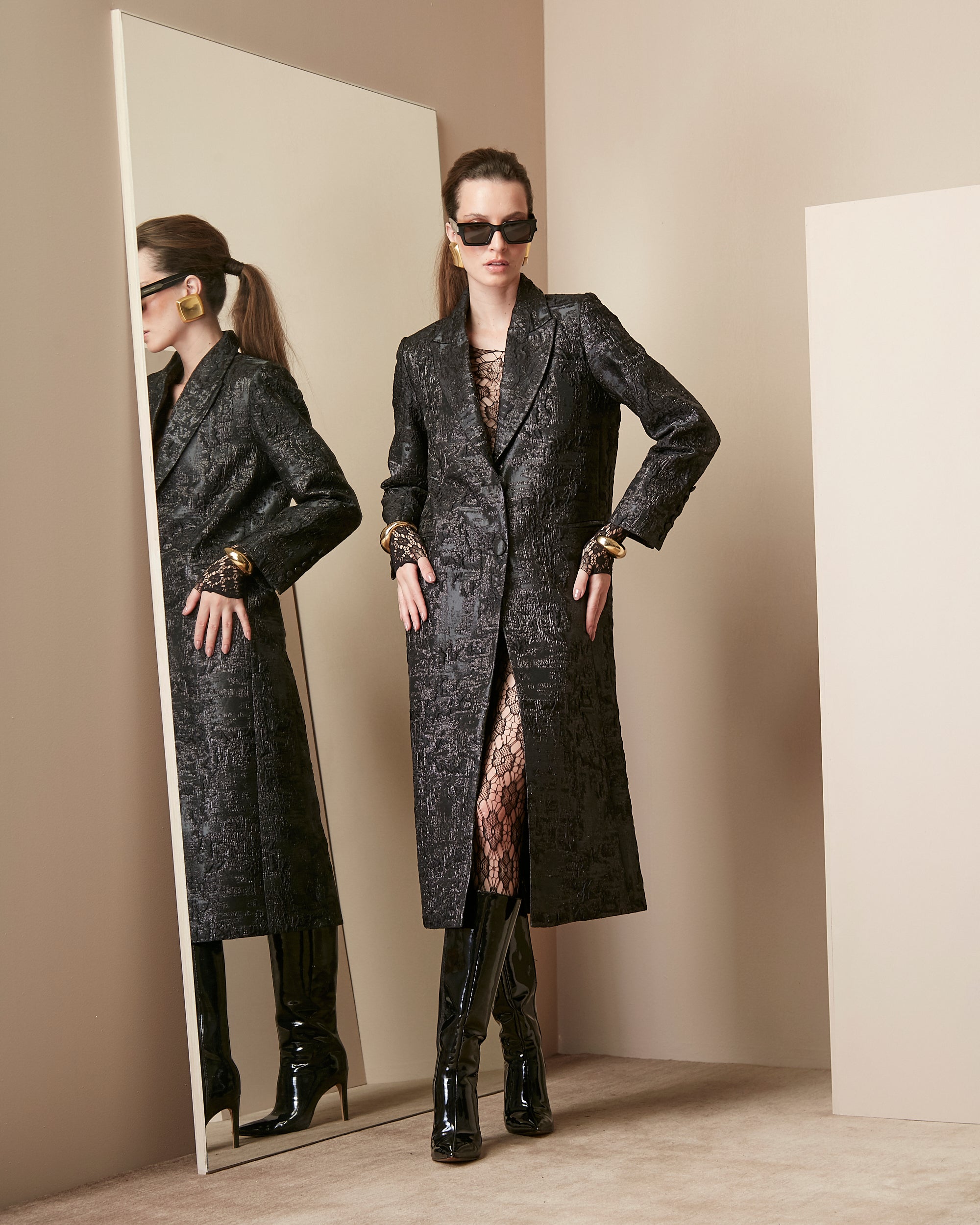 Casaco Marry Jacquard Onix ammis moda