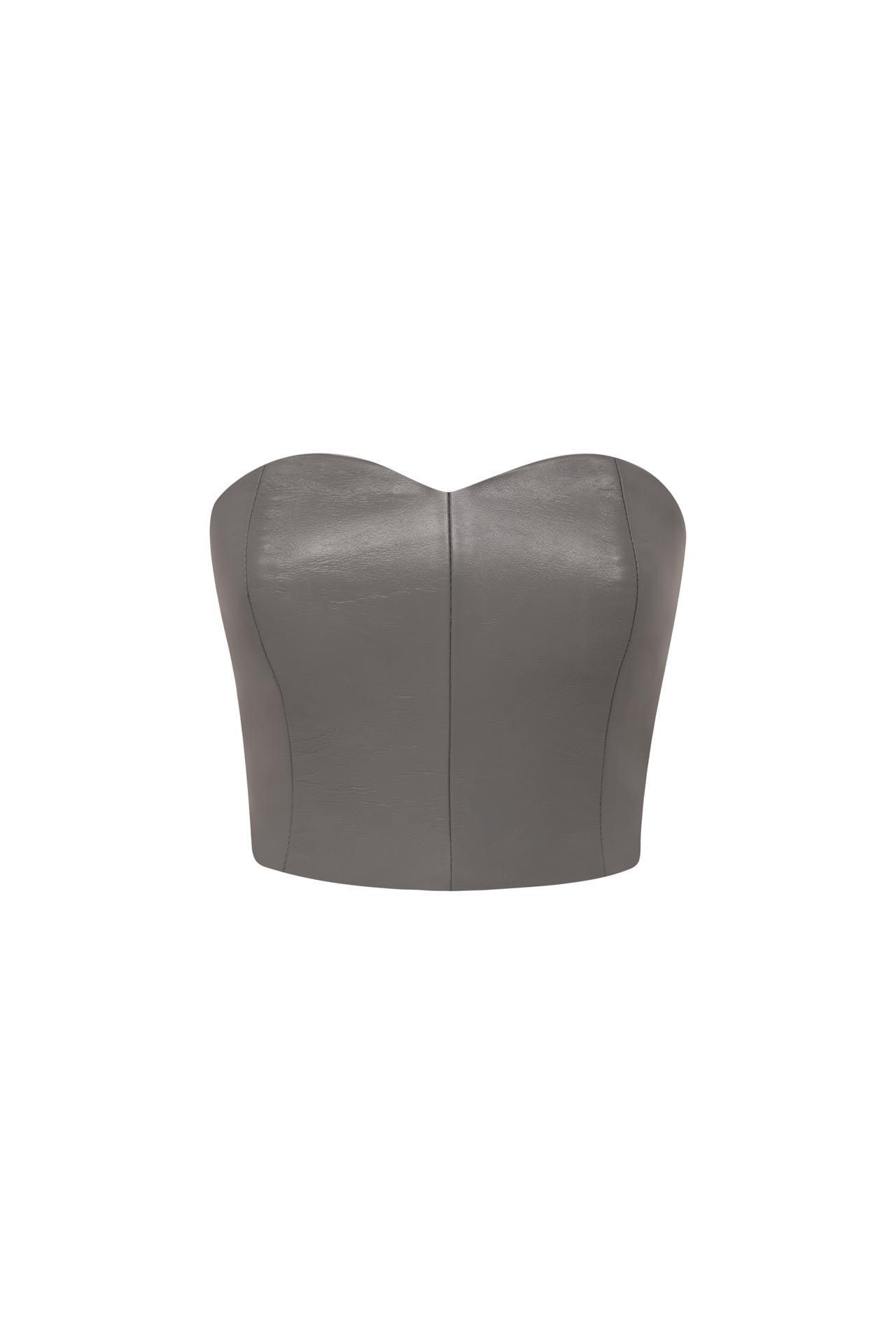 Top Lais Couro Cinza ammis moda