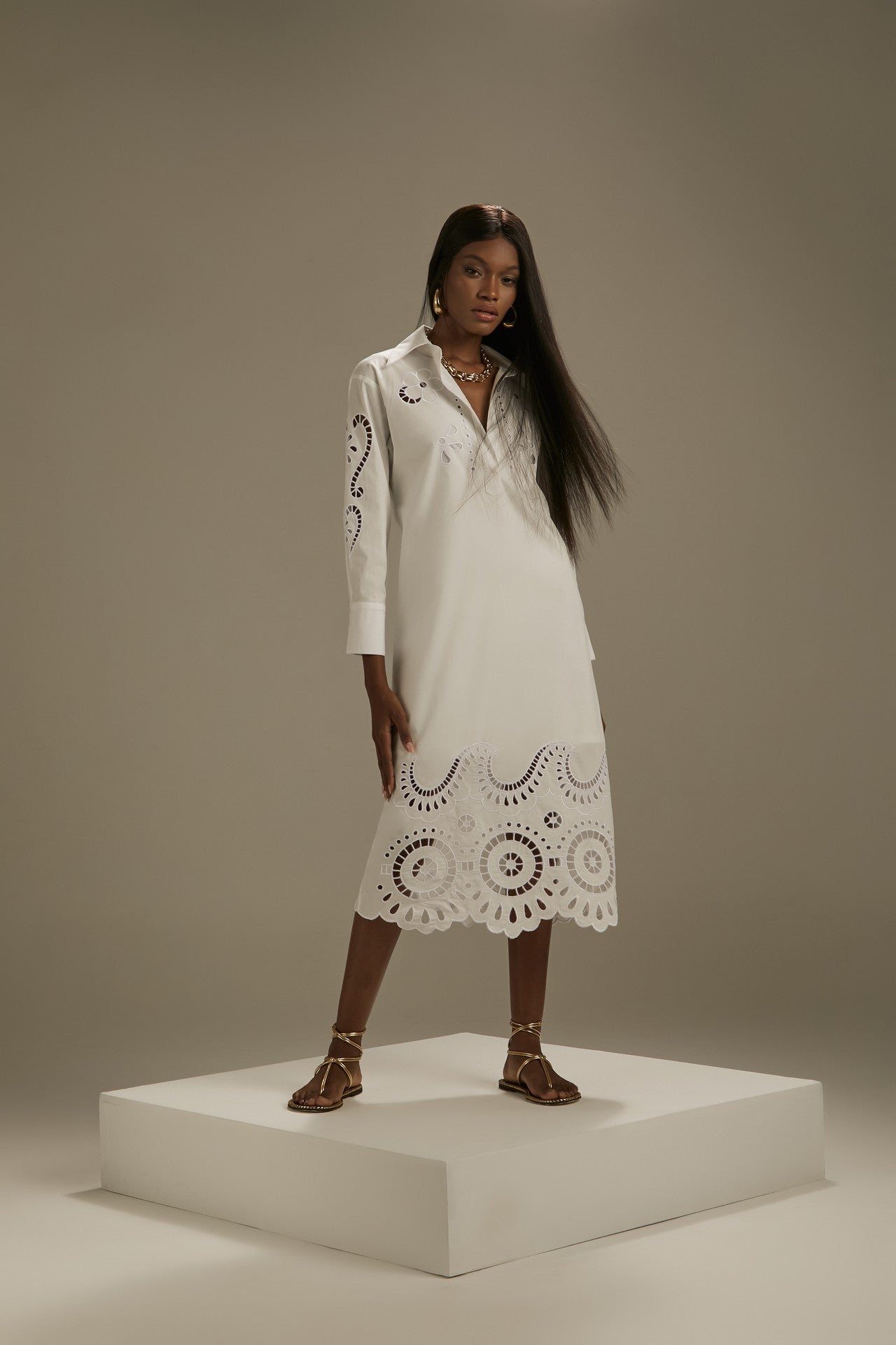 Vestido Luara Tricoline Off Ammis