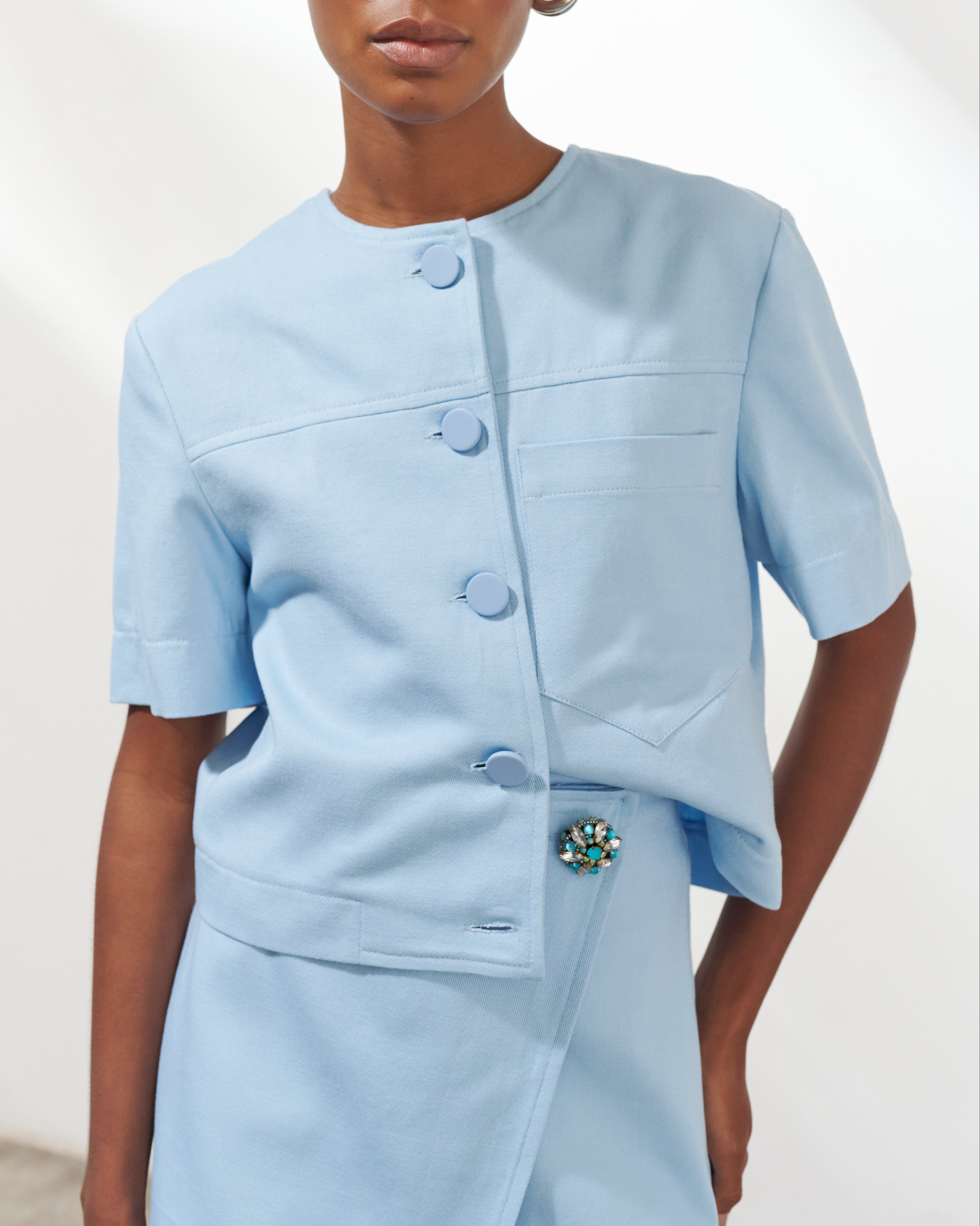 SHORT SAIA AZURE