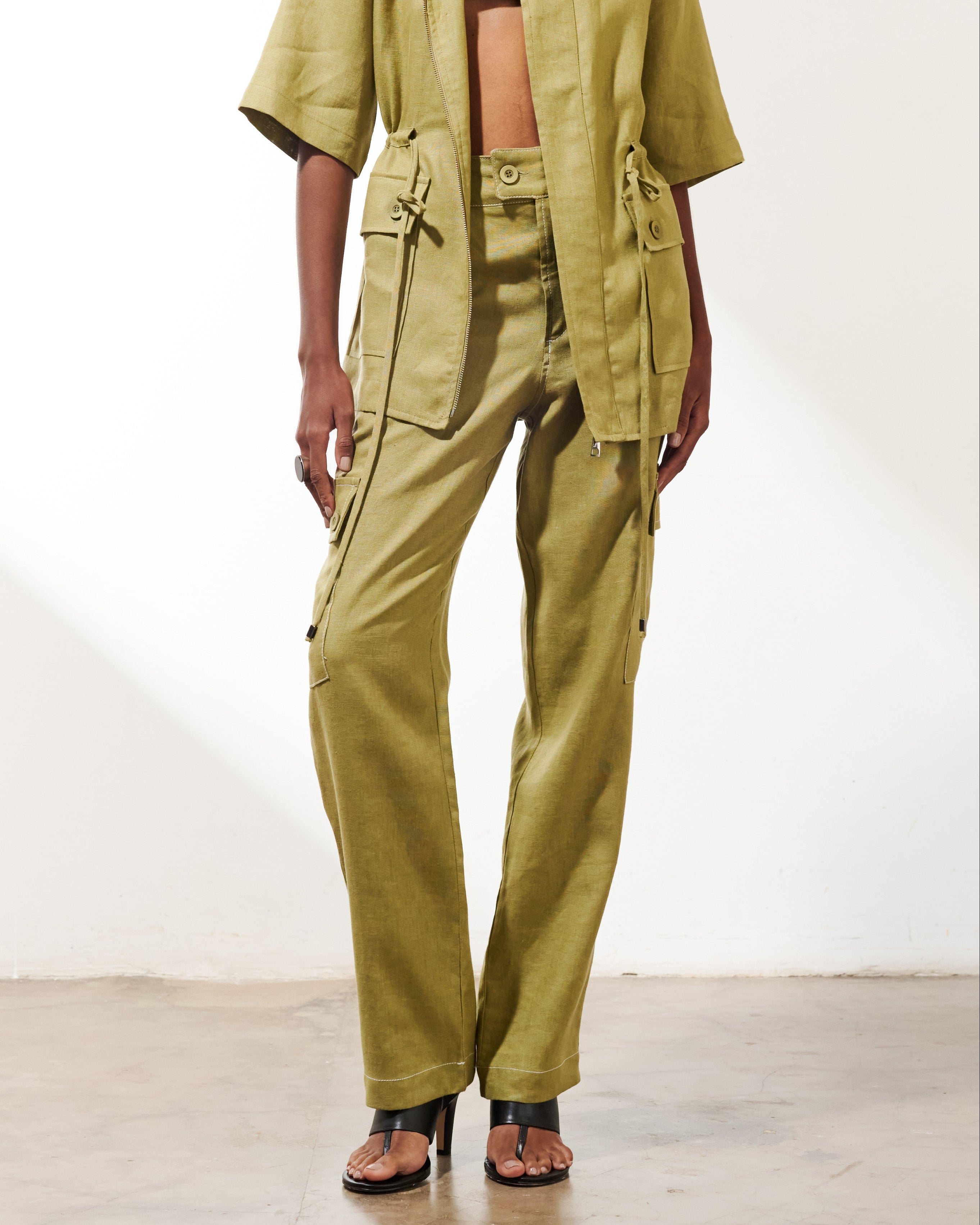 CALCA PORTOFINO CARGO VERDE AMMIS MODA