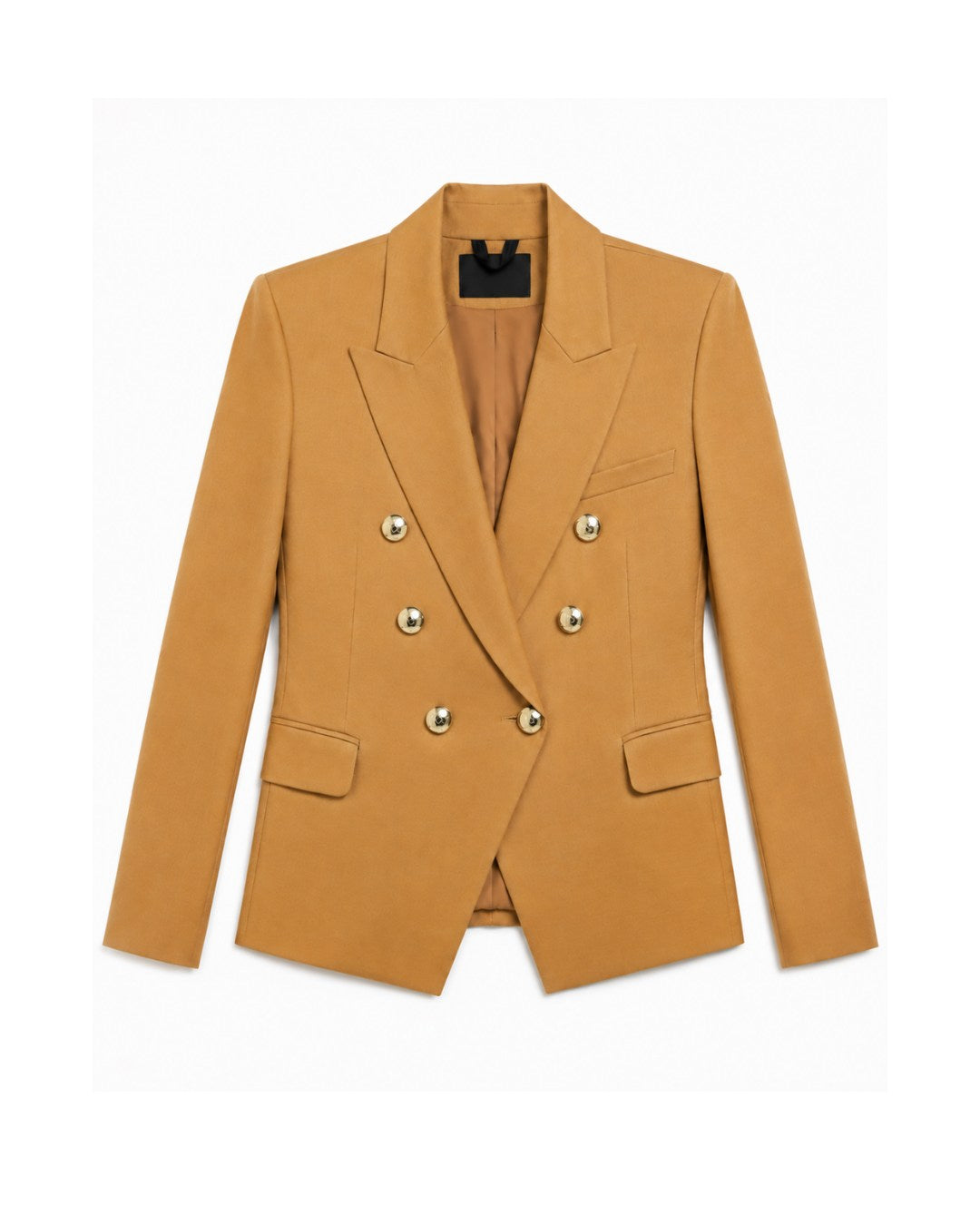 Blazer feminino de alfaiataria acinturado com botões dourados personalizados AMMIS