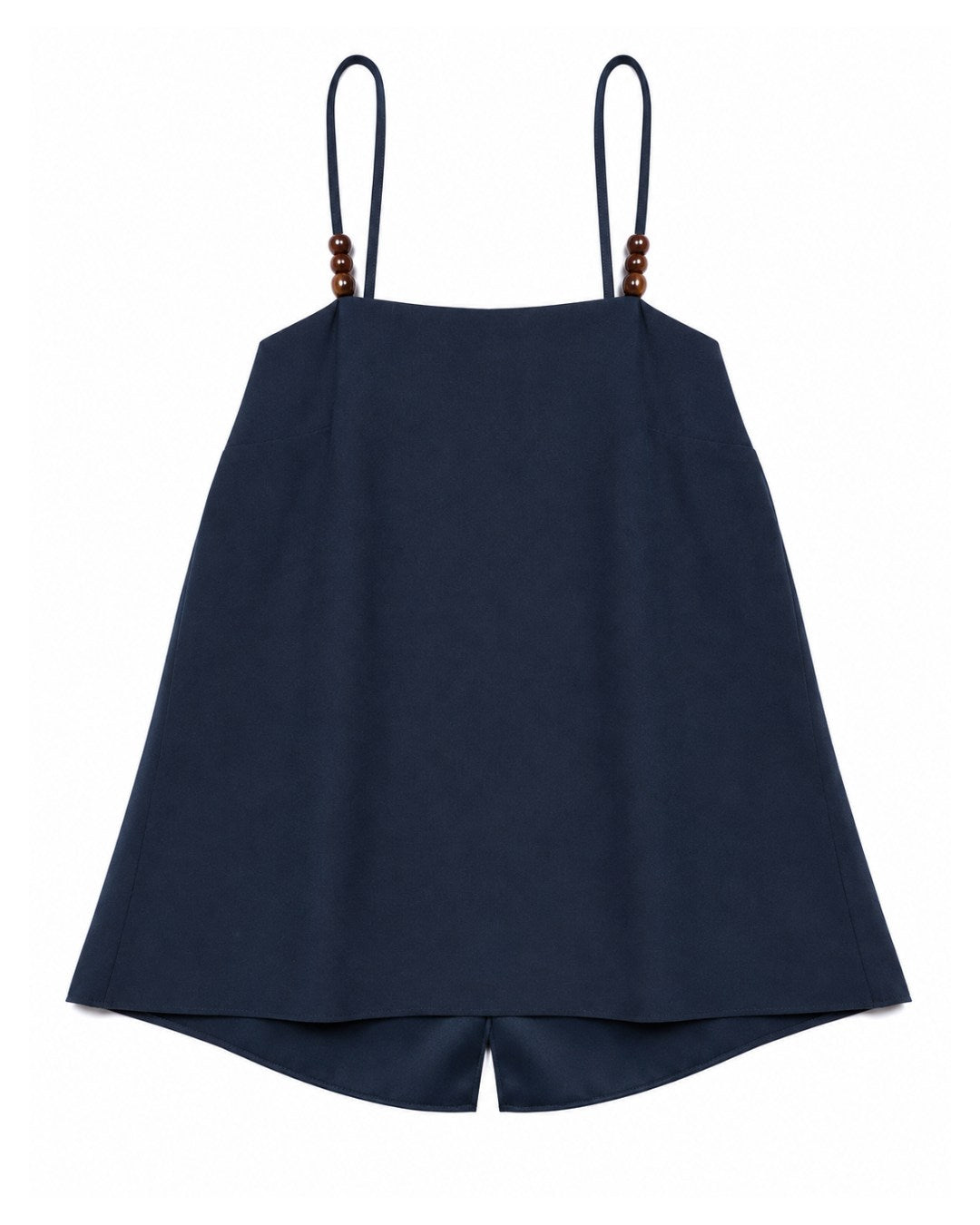 Blusa feminina azul marinho de alças finas com aplicações em resina AMMIS