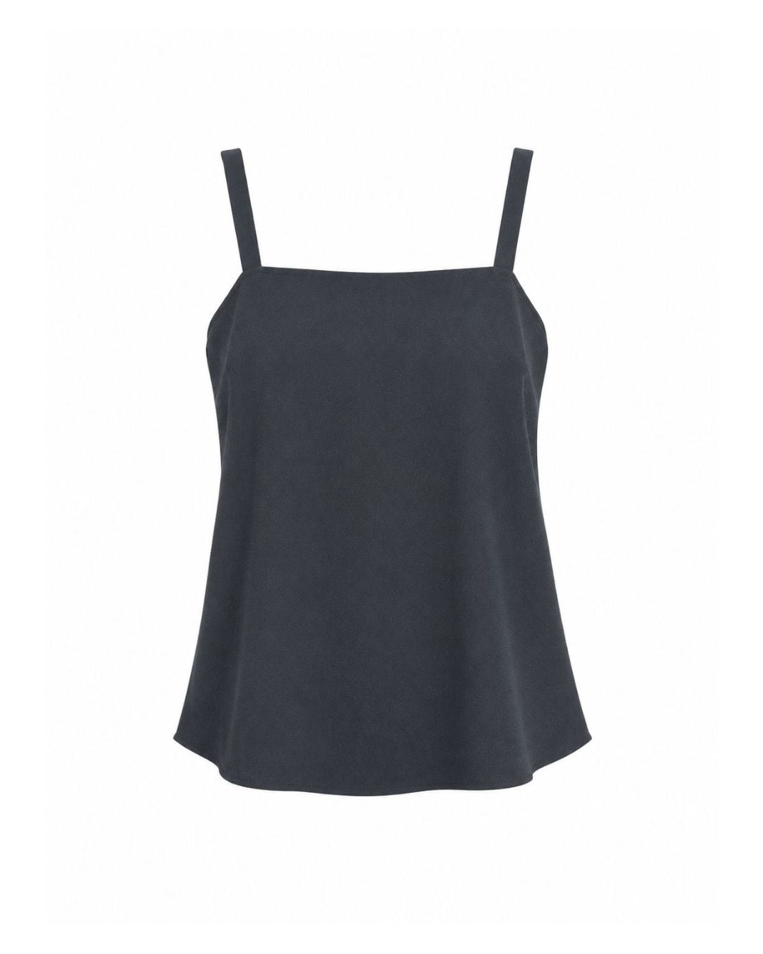 Blusa feminina preta de alças com decote reto AMMIS