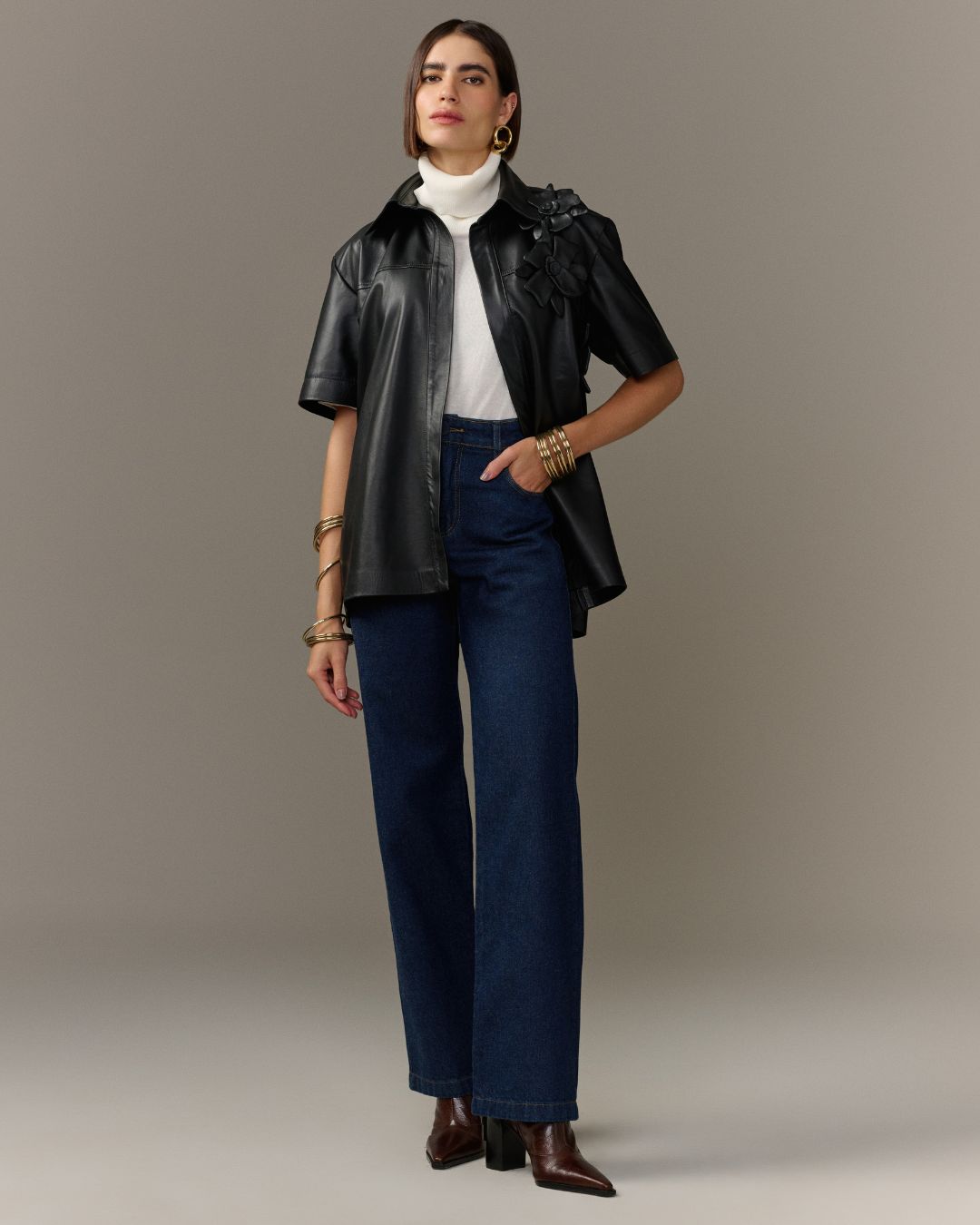 CAMISA COLÔNIA COURO