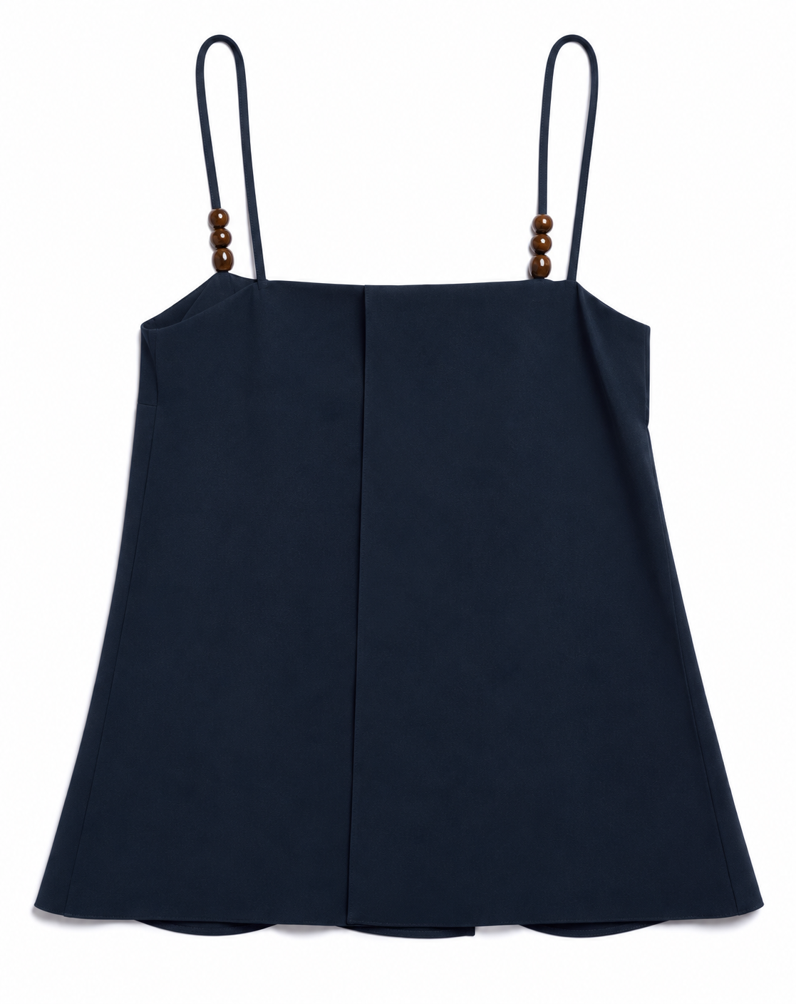 Blusa feminina azul marinho de alças finas com aplicações em resina AMMIS