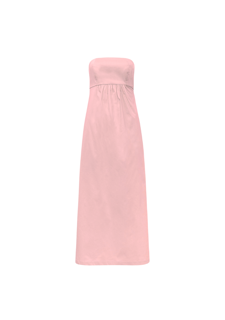 Vestido Nalim Tricoline Salmão Ammis Moda