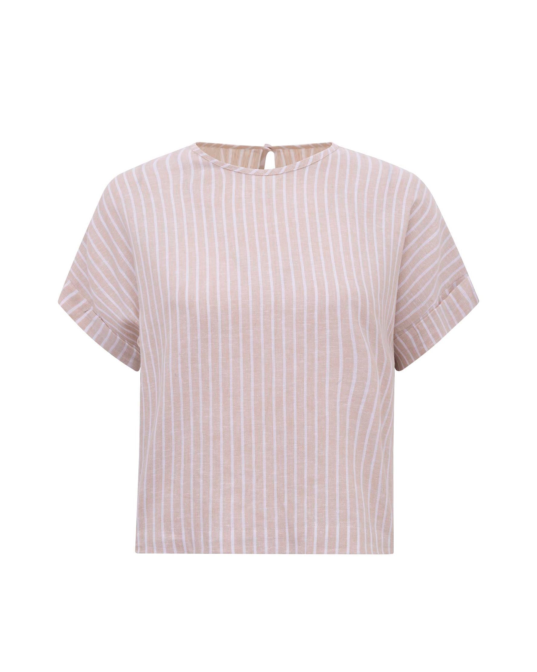 Blusa Lary Ecostripe Areia Ammis Moda