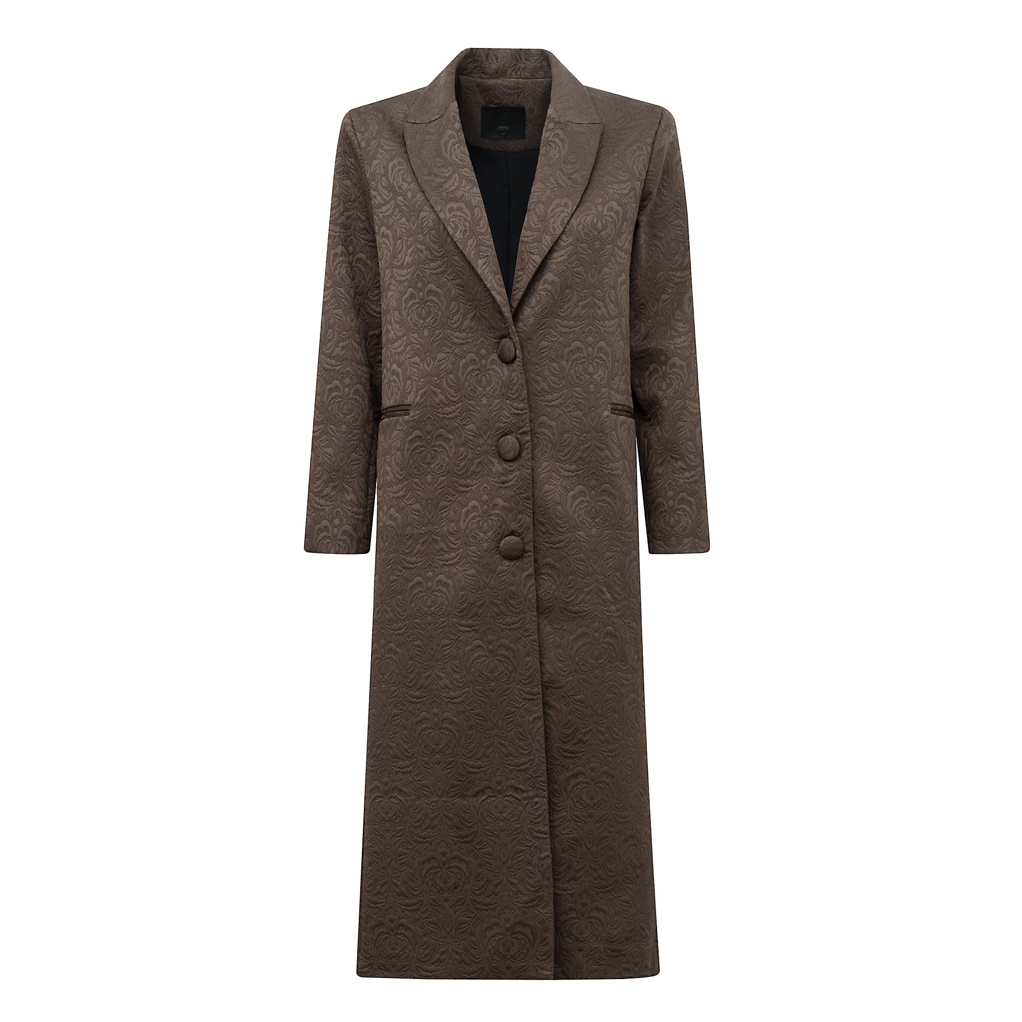 Casaco Marry Jacquard Mocha ammis moda