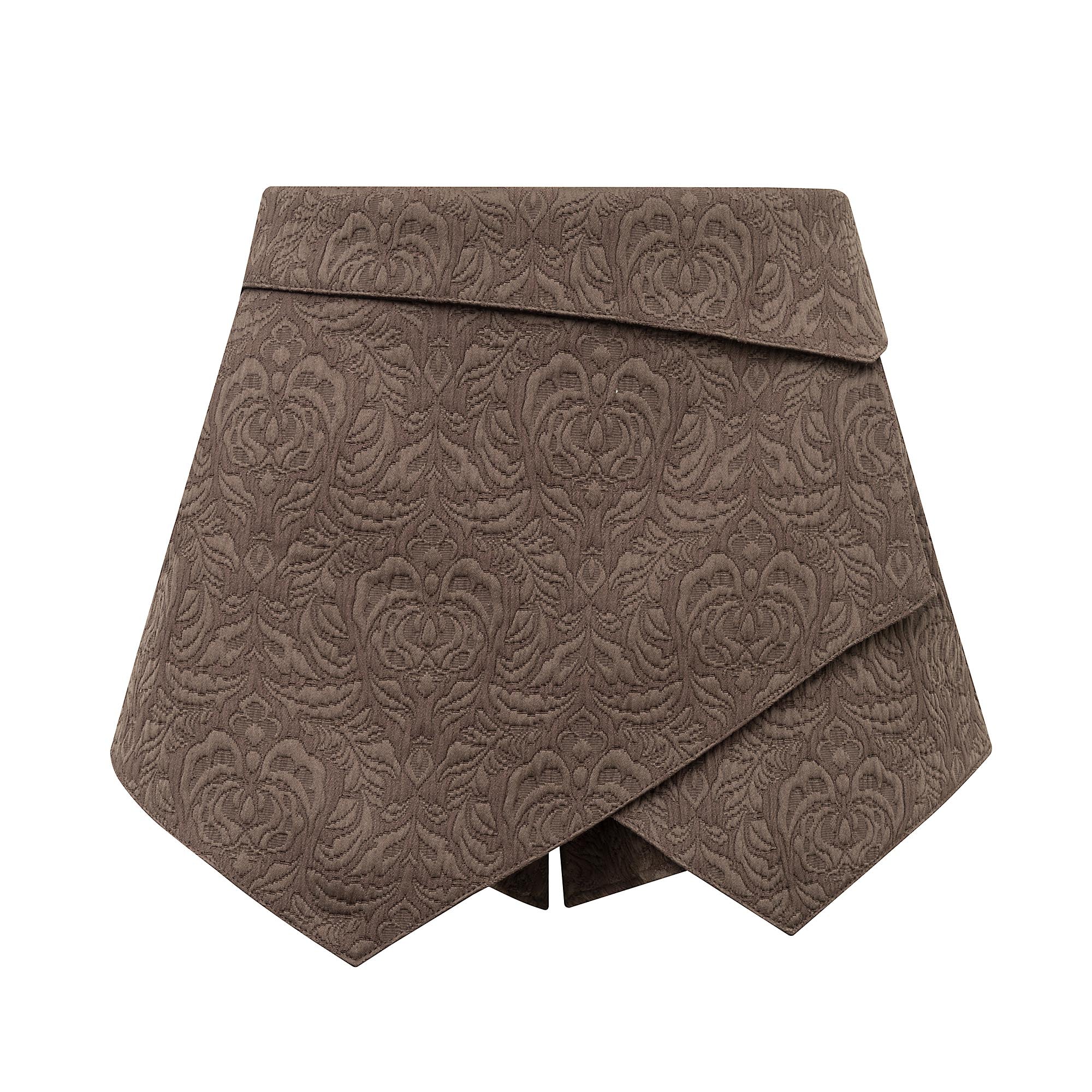 Short Delaine Jacquard Mocha ammis moda