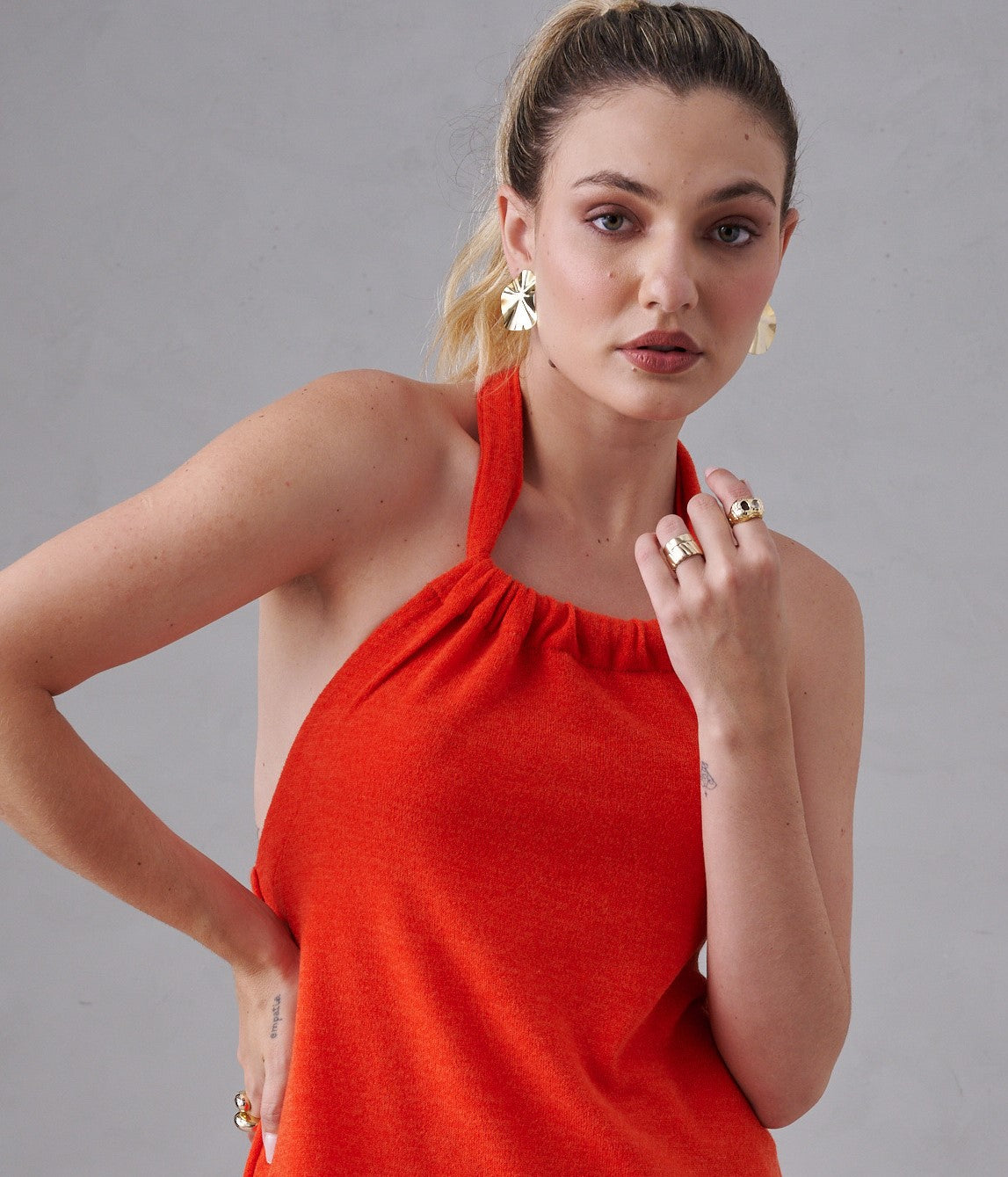 Vestido Alana Malha Coral ammis moda