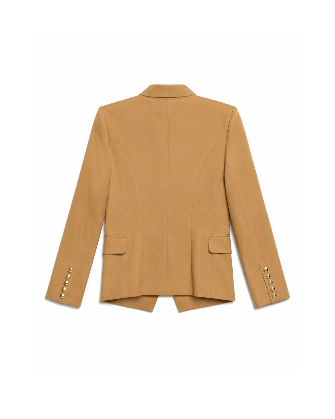 Blazer feminino de alfaiataria acinturado com botões dourados personalizados AMMIS