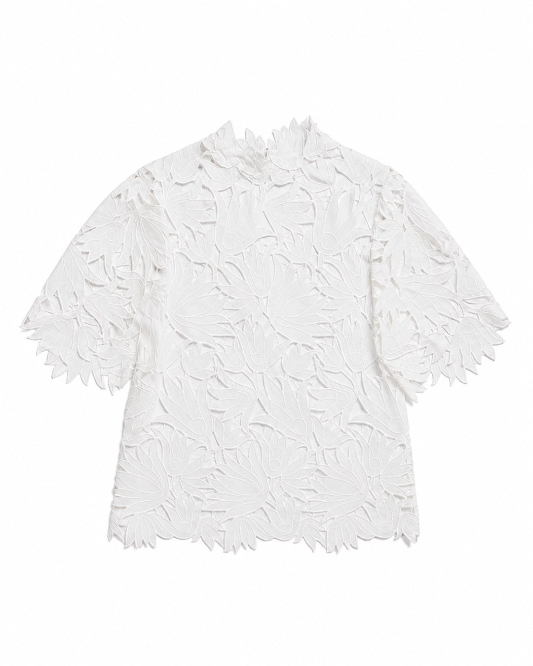 Blusa Feminina em Renda Floral com Decote V | AMMIS
