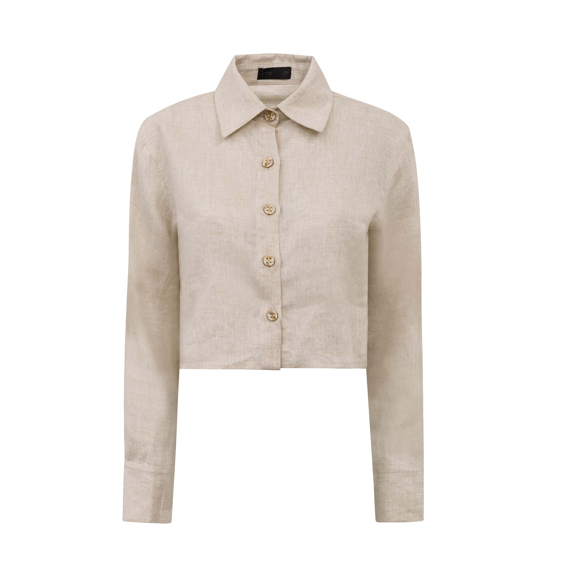 Camisa Layla Linho Natural ammis moda