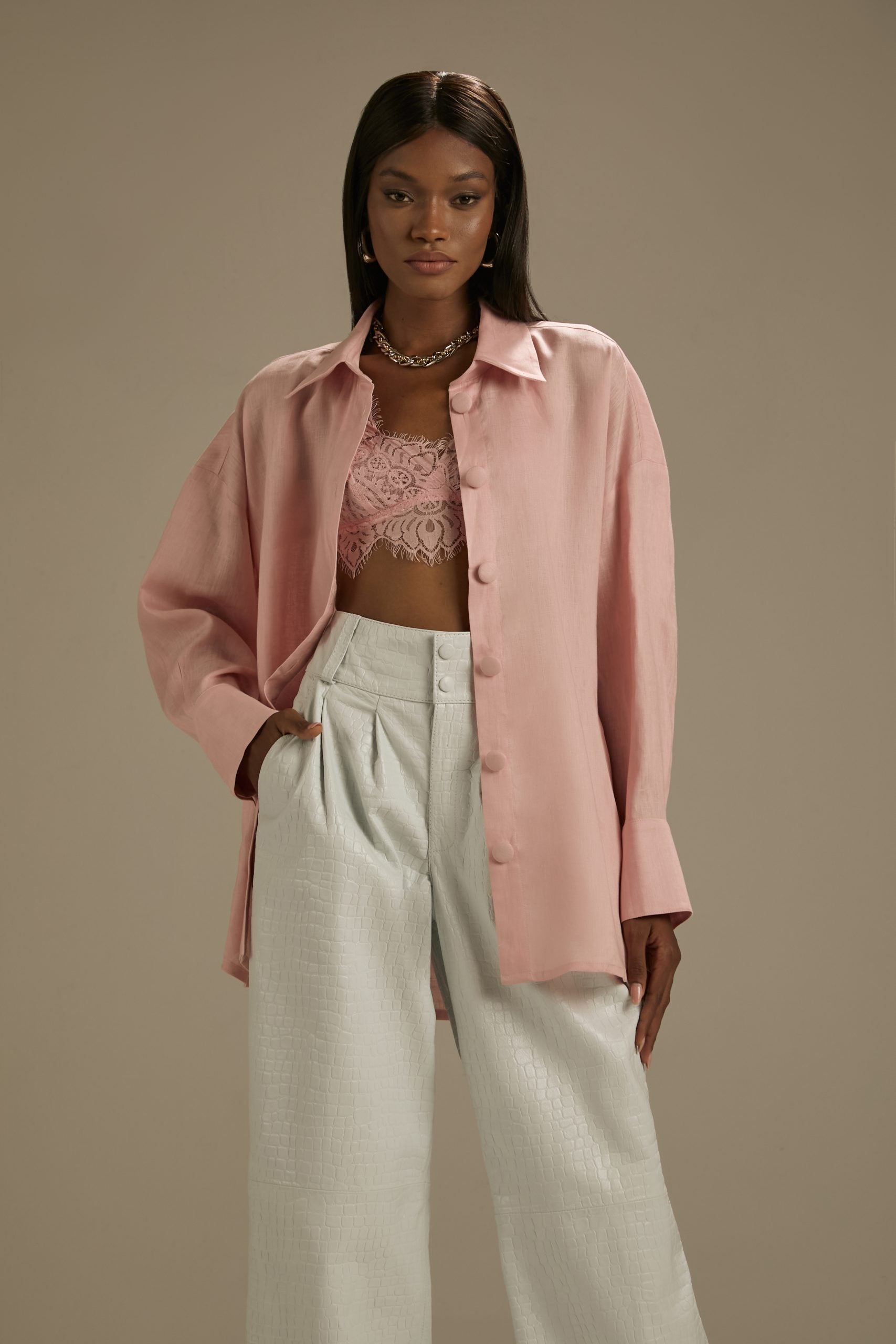 Camisa Liz Puro Linho Sunset Ammis Moda
