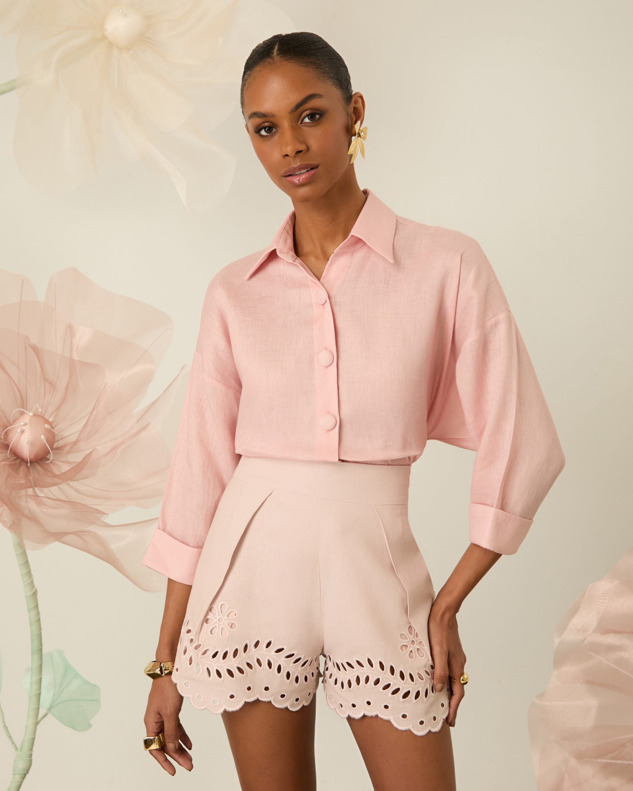 Camisa Liz Puro Linho Sunset Ammis Moda