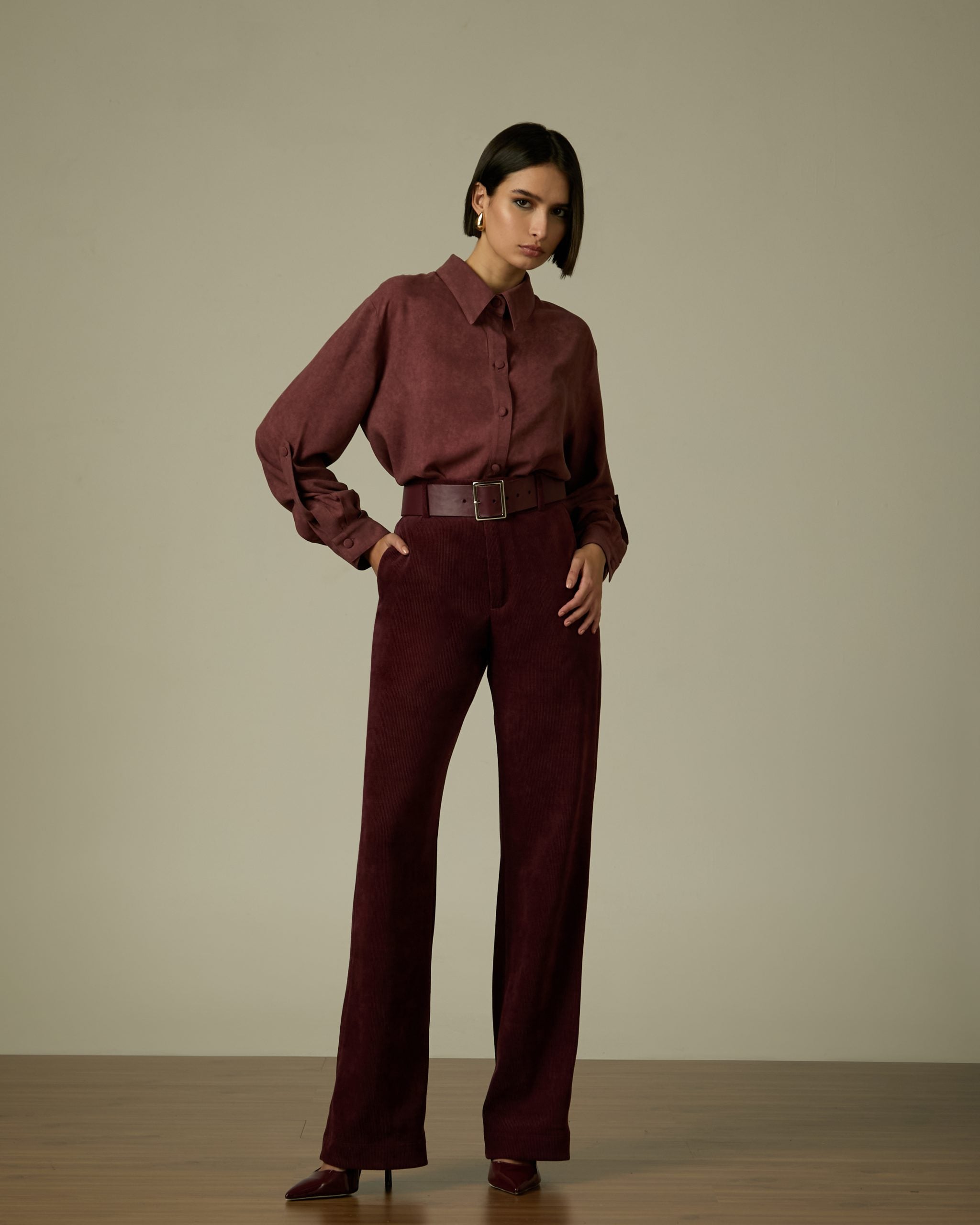 calca olivia purple ammis moda