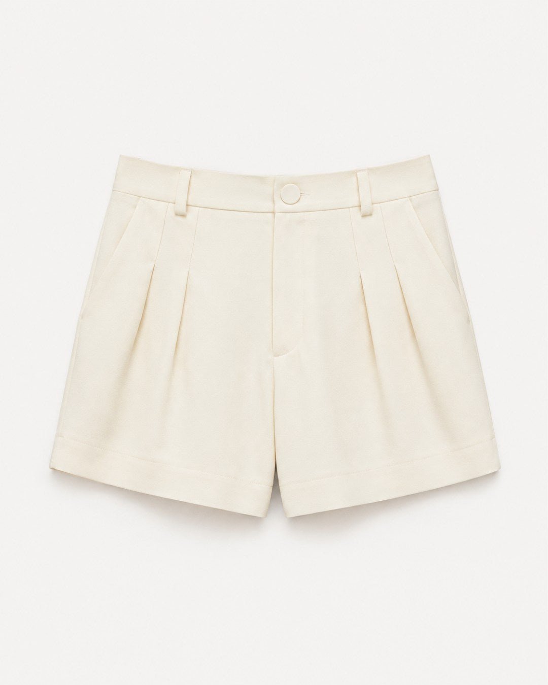 Short feminino de alfaiataria com cintura estruturada da Ammis