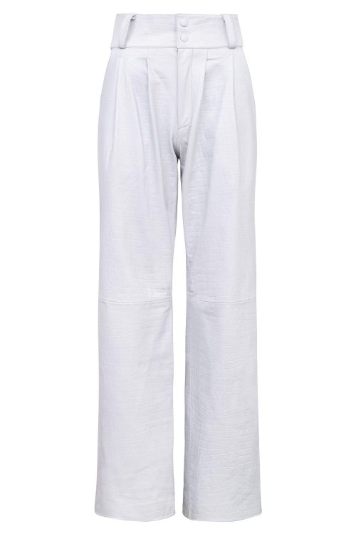 CALÇA AURORA COURO REPTILE BRANCO