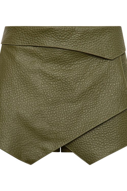 Short Delanine Couro Musgo