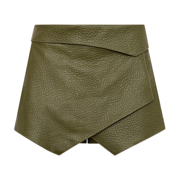 Short Delanine Couro Musgo