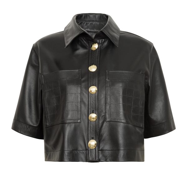 camisa charlie couro preto ammis